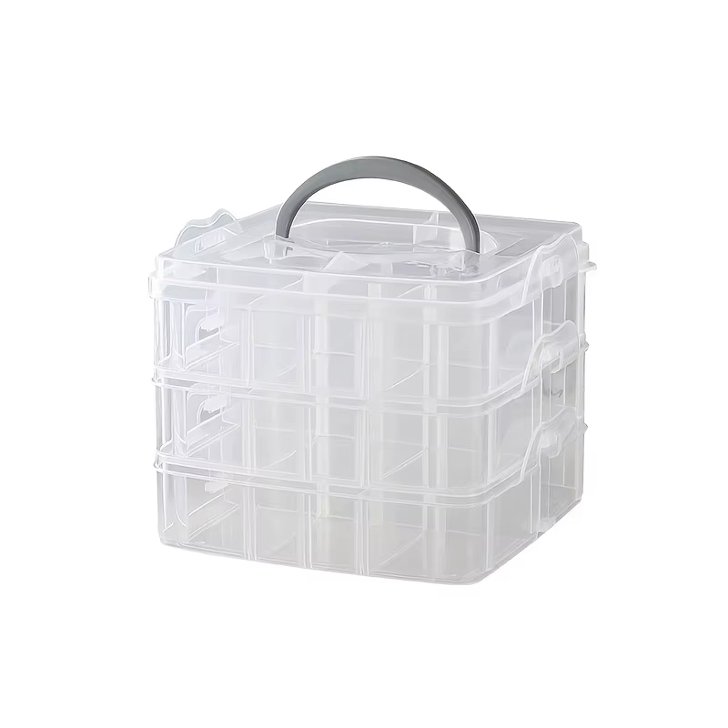 Boîte de rangement empilable à 3 niveaux pour scrapbooking – Idéale pour ranger les petits articles ménagers et les accessoires de bricolage