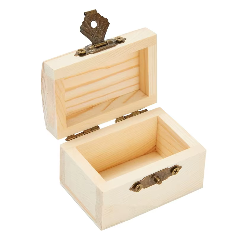 Petites boîtes en bois avec couvercle à charnière