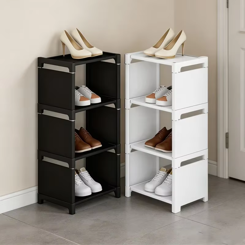 Étagère à chaussures métallique superposable sans outils