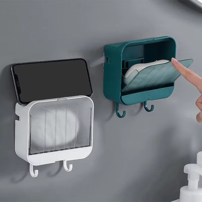 Portes-savons muraux sans perforation avec crochet