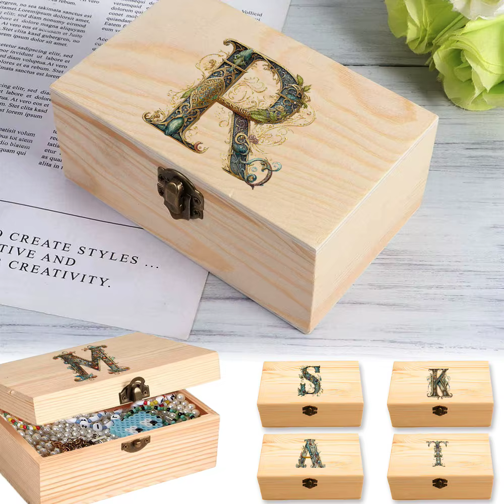 Boîte de rangement de bureau en bois