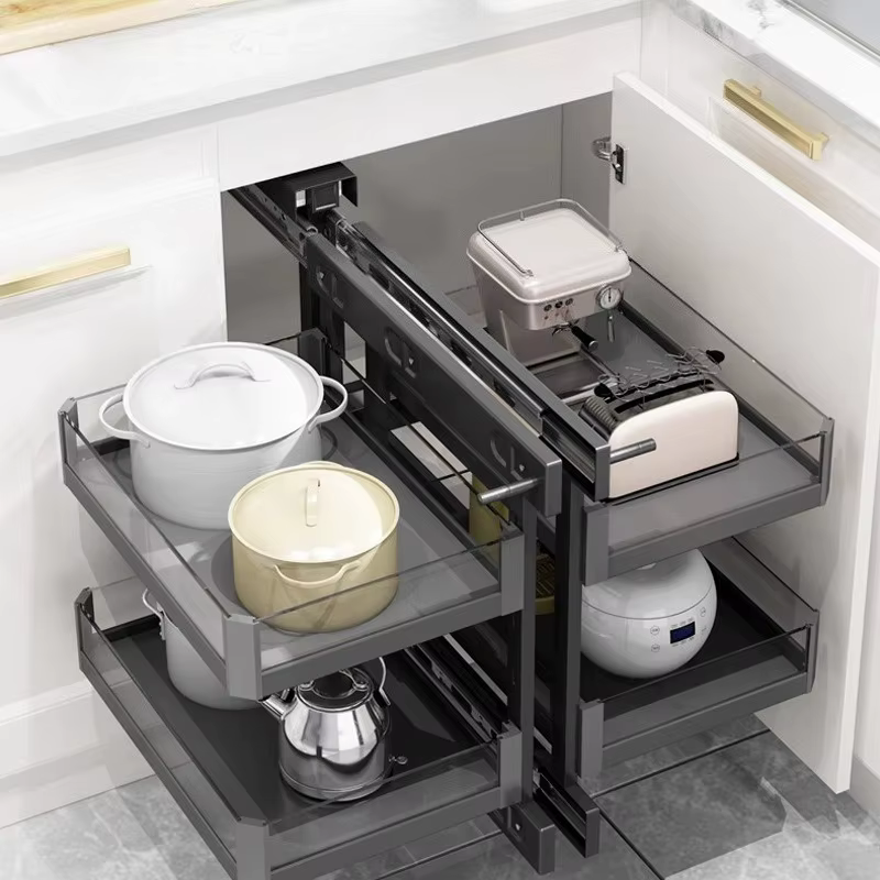 Supports de rangement d'angle extractibles