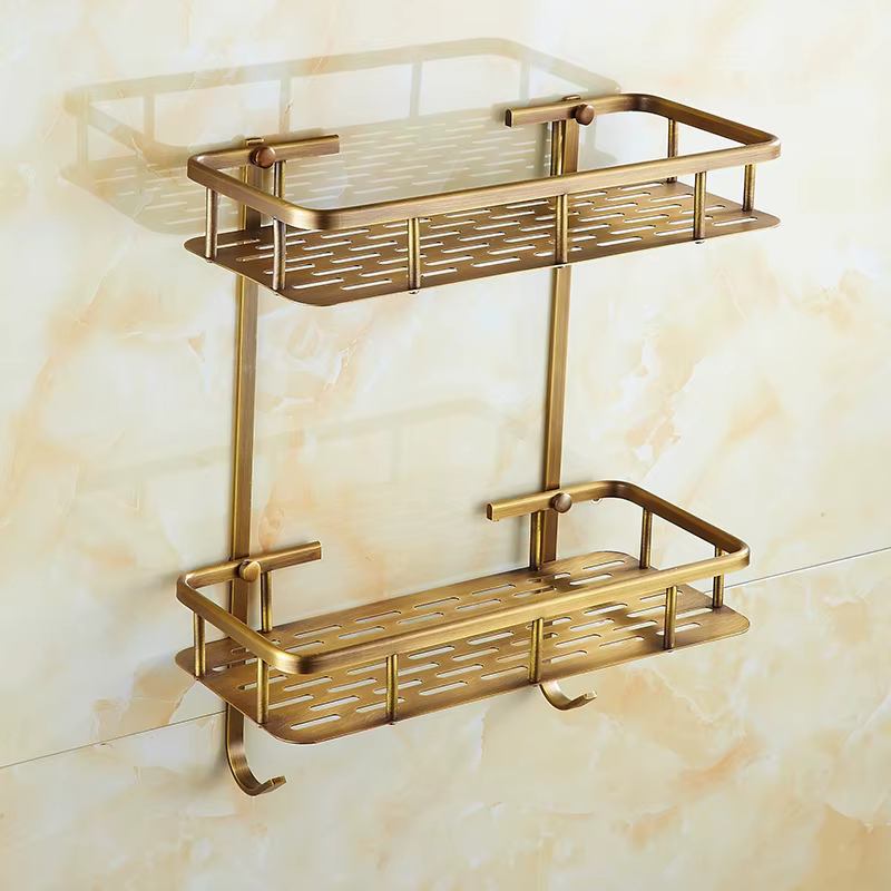 HORegina-Étagère Murale en Laiton Massif Bronze Antique