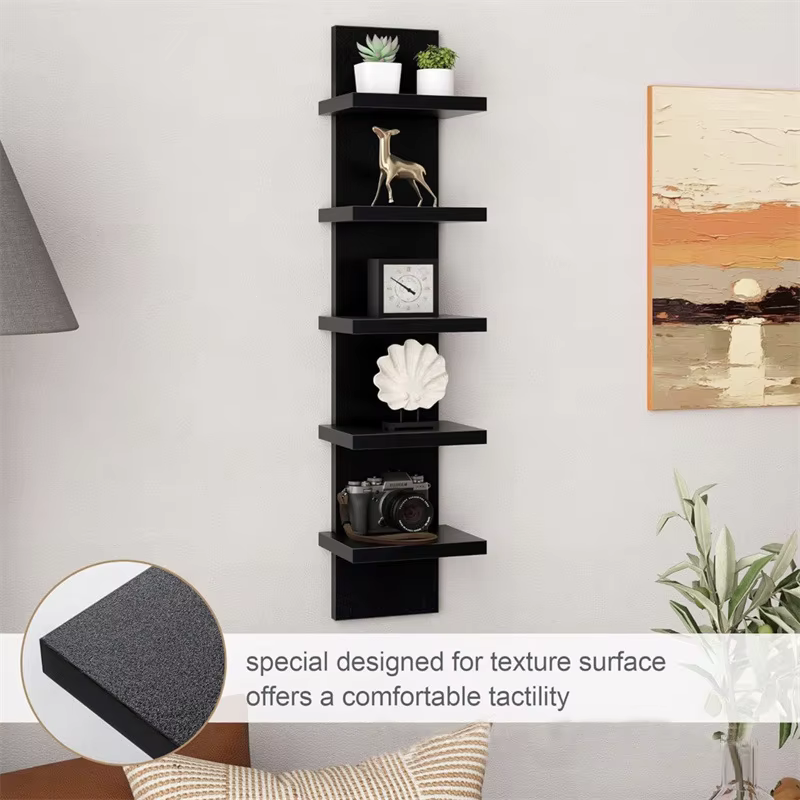 Étagère de présentation verticale à 5 niveaux pour figurines d'anime avec crochets pour bureau et mur