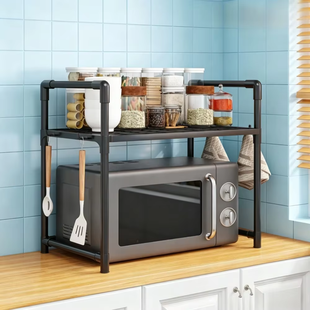 Le support de rangement multifonctionnel monocouche pour four à micro-ondes est simple et élégant