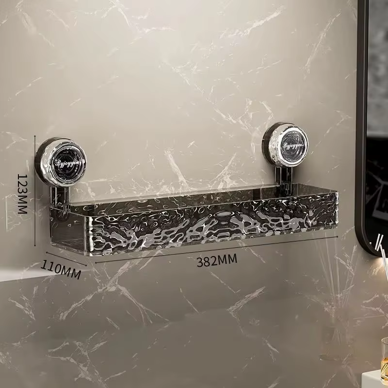 Étagère de rangement à ventouse ondulée pour salle de bain