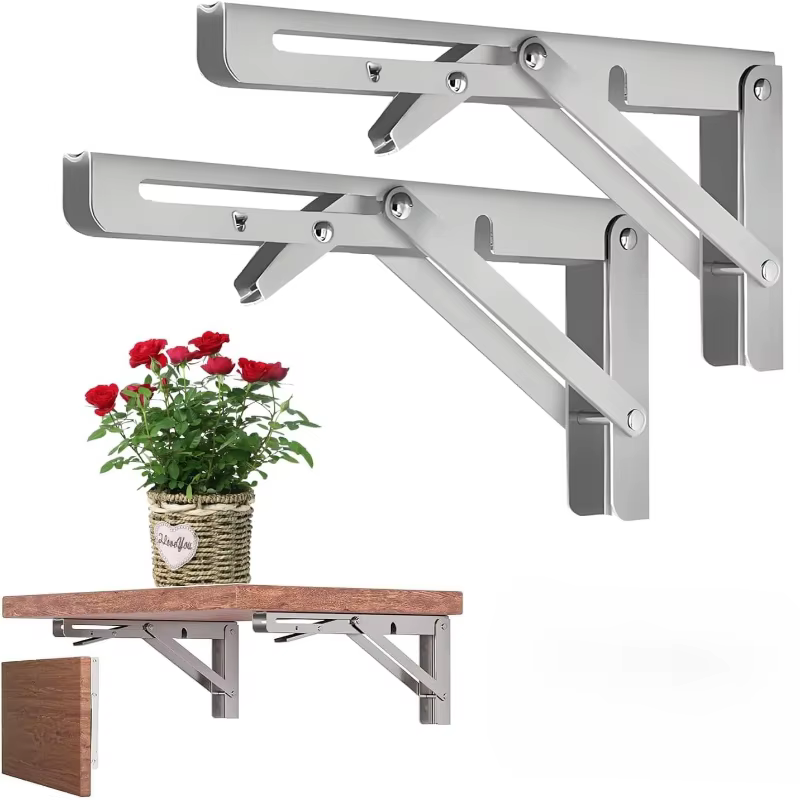 Lot de 2 supports d'étagère pliables robustes