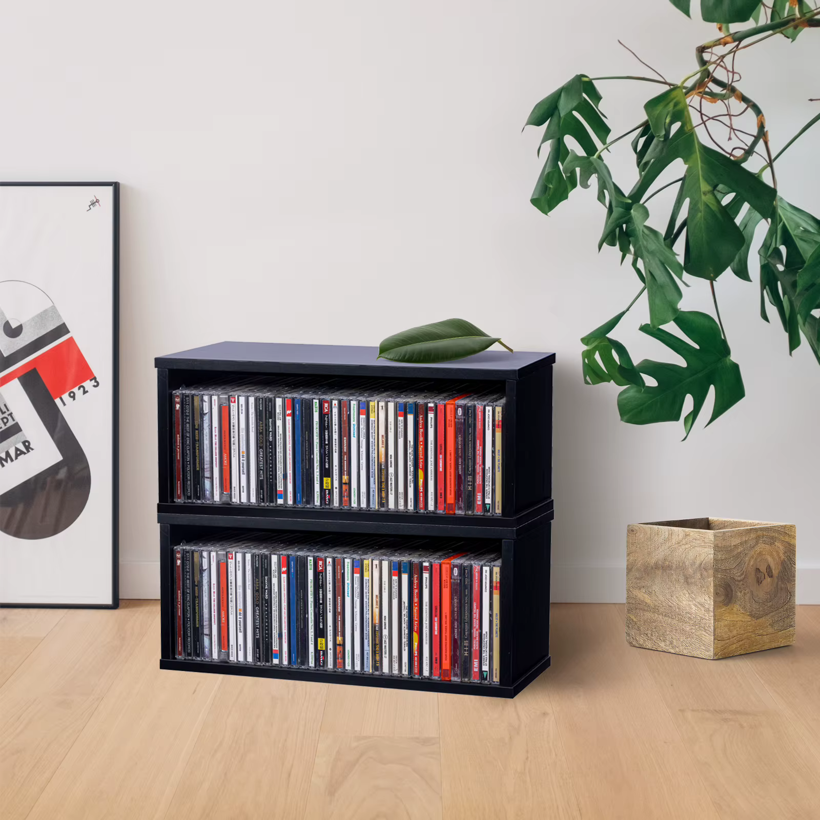 Armoire de rangement en bois de grande capacité pour CD