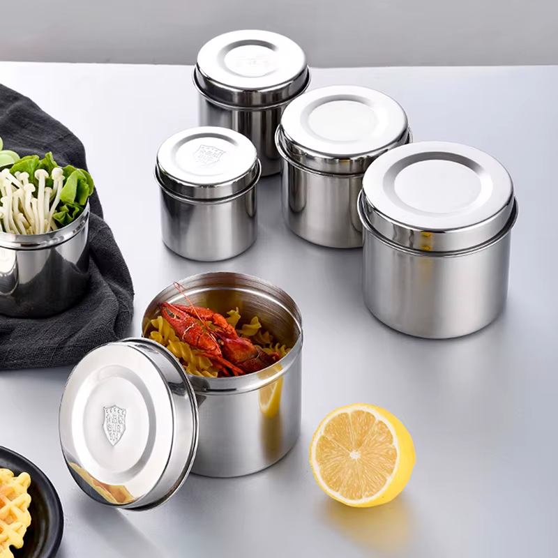 Conteneur cantine maison organisateur bouteille pot articles divers boîte de rangement 201 réservoir de stockage des aliments en acier inoxydable avec couvercle scellé thé