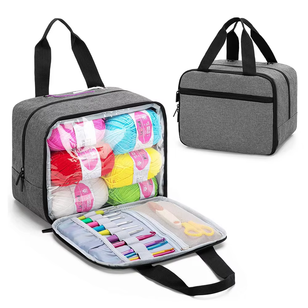 Sac de rangement portable pour tricot et crochet