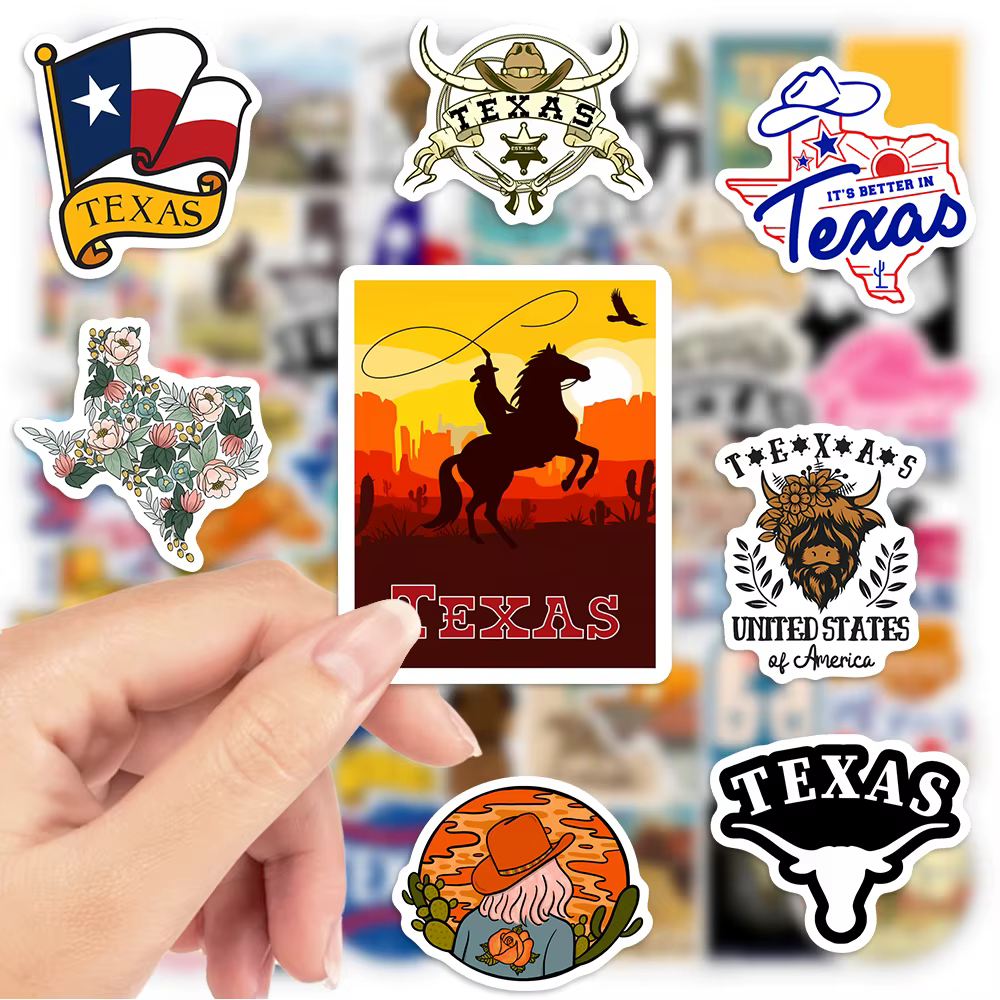 Autocollants étanches avec logo de l'État du Texas