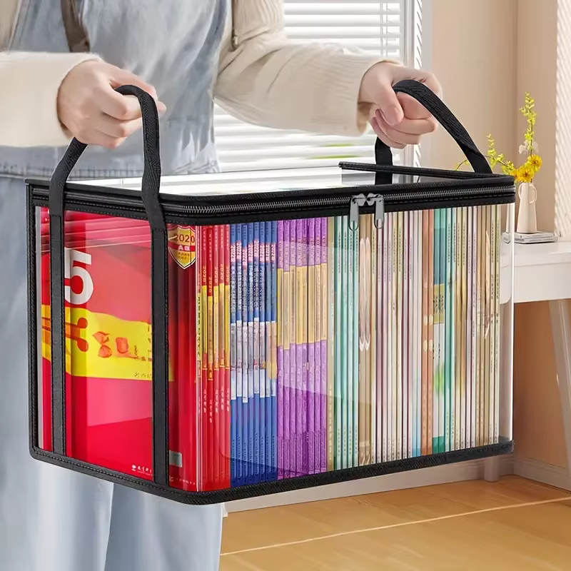 Boîte de rangement en PVC transparent | Couvercle rabattable et fenêtre de vue | Organisateur multi-usage pour jouets