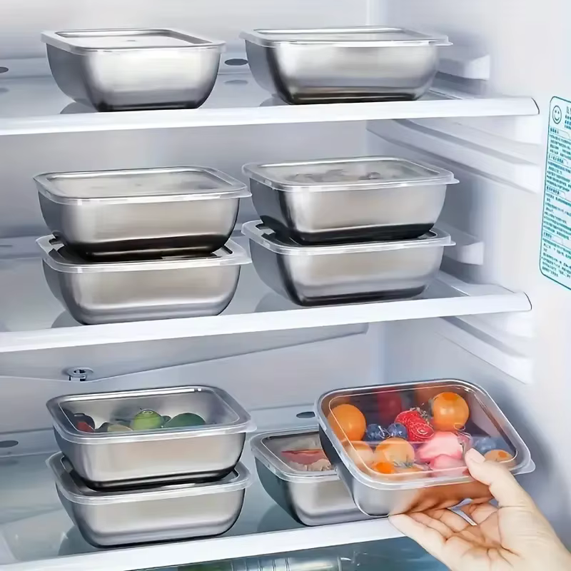 Boîtes de conservation alimentaire en acier inoxydable