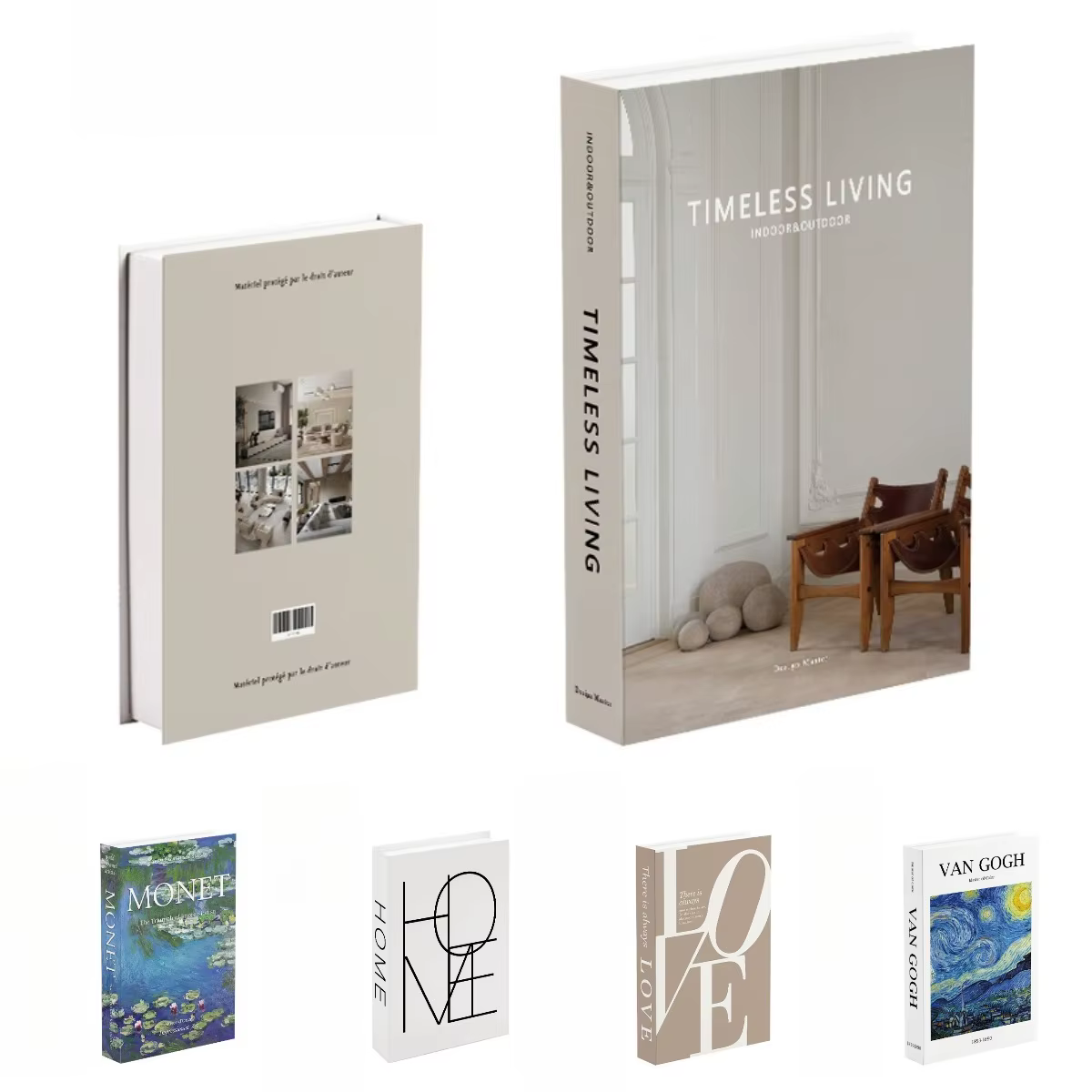 Ornement d'étagère de boîte de rangement de faux livres