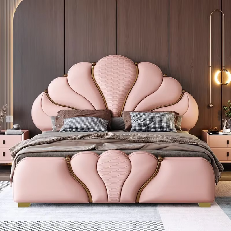 Lit double de rangement multifonctionnel moderne pour chambre principale