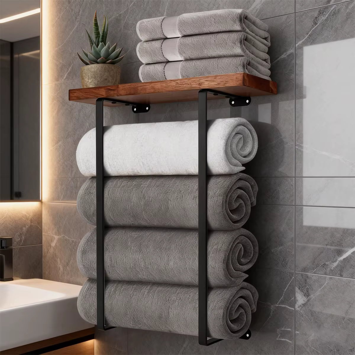 Porte-serviettes pour la décoration murale de la salle de bain