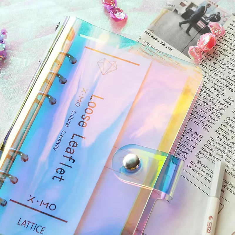 Cahier arc-en-ciel transparent laser
